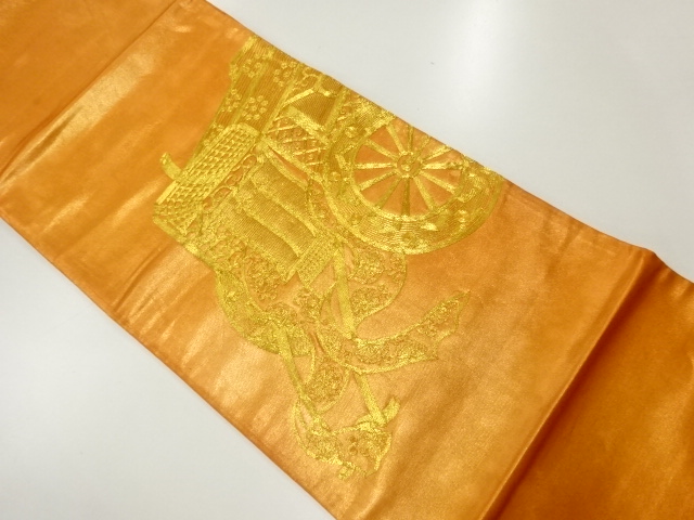 JAPANESE KIMONO / ANTIQUE FUKURO OBI / SILK / EMBROIDERY / CARRIAGE
